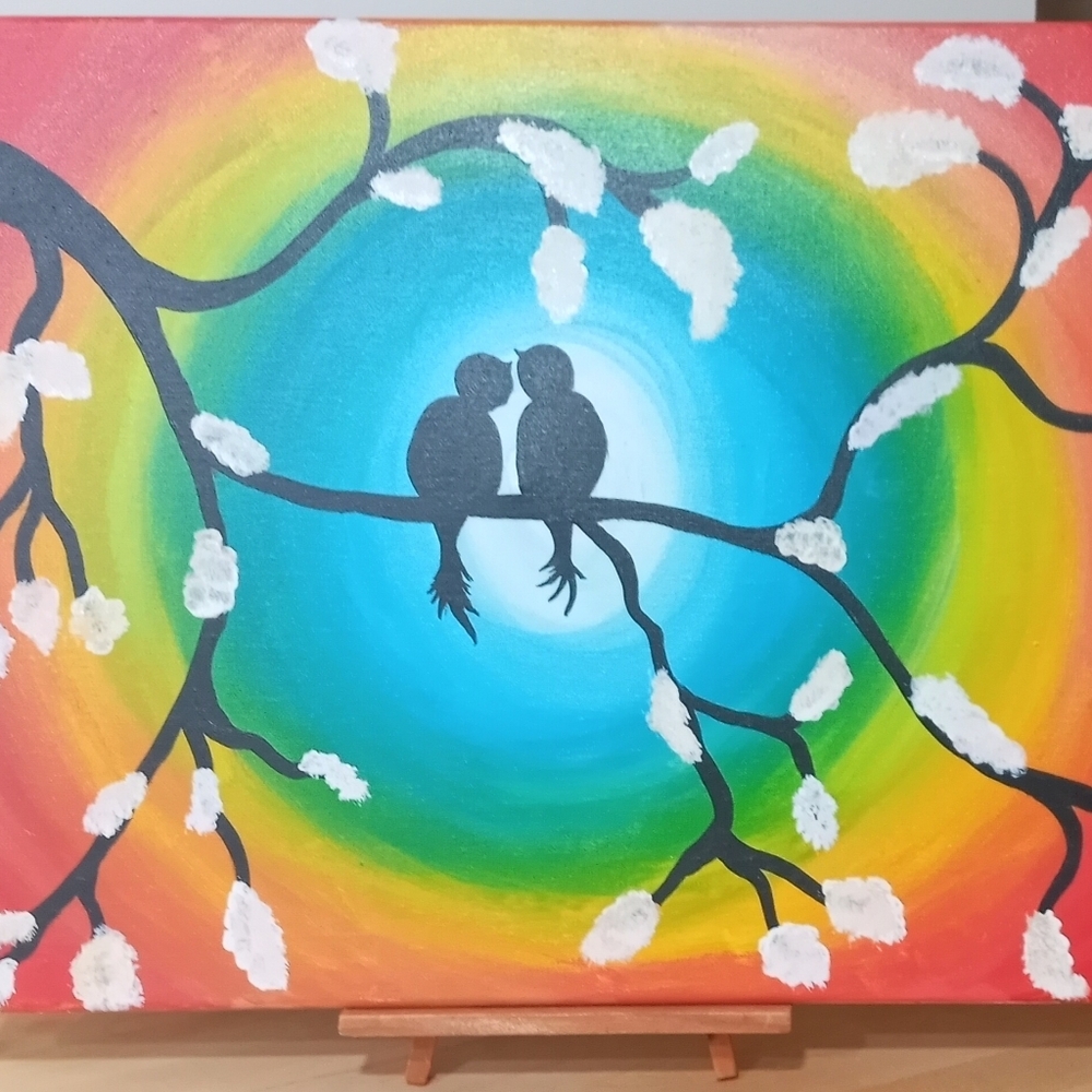 Unique Hand-Painted Cavass ~ Free Shipping! ☆ NWOT